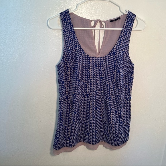 Gap Sleeveless Blouse Blue Purple Geometric - Picture 2 of 10